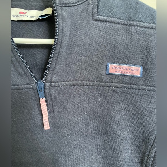 Medium Vineyard Vines Navy Blue Quarter Zip Sweatshirt - Picture 4 of 6